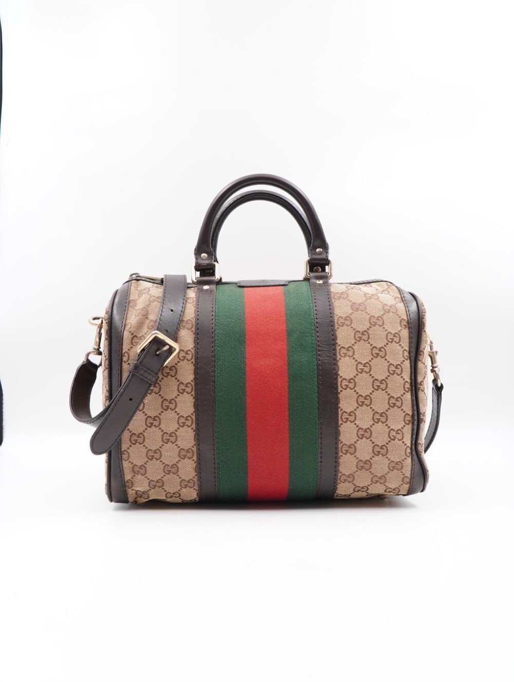 CM03 💗 GUCCI GG Monogram Vintage Web Boston
